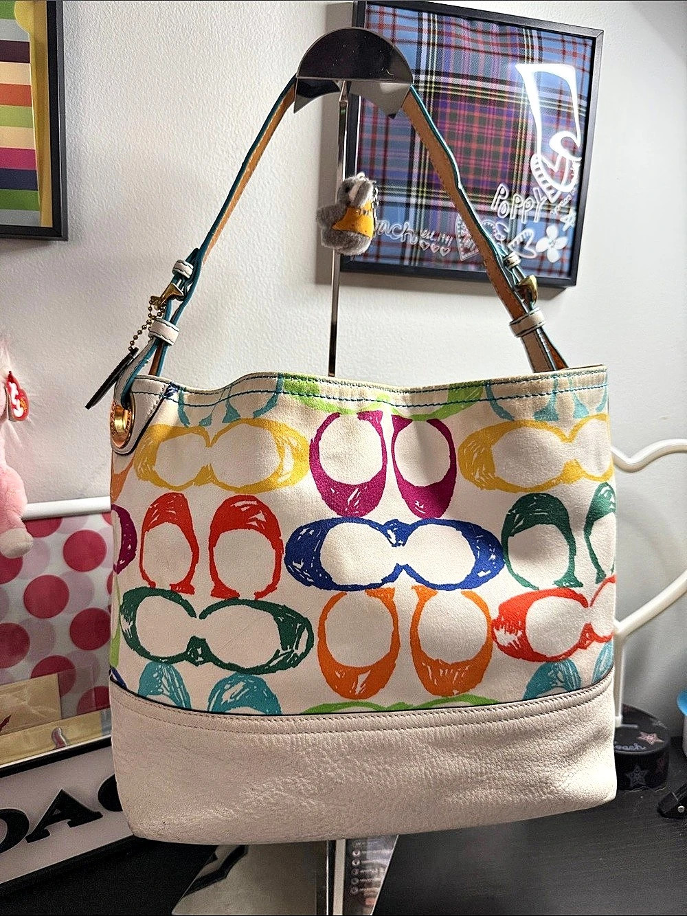 Coach Poppy Pop C Glam Spotlight Hobo Multicolor Shoulder Bag